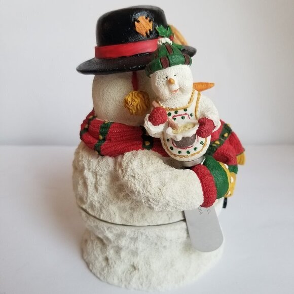 Avon Jolly Snowman Dip Set 2 Piece with Stainless Steel Spreader Knife - Picture 3 of 10
